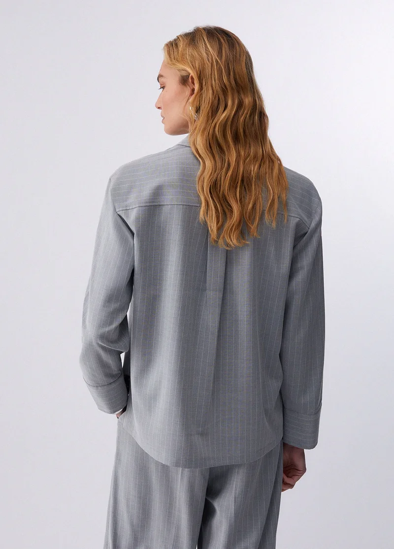 ليو جو Pinstripe shirt with studs